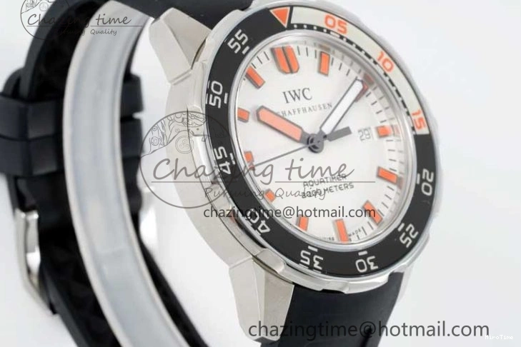 MIROTIME 0219 Aquatimer Automatic SS RSF 1:1 Best Edition White Orange Dial on Black Rubber Strap A Supportive 7069